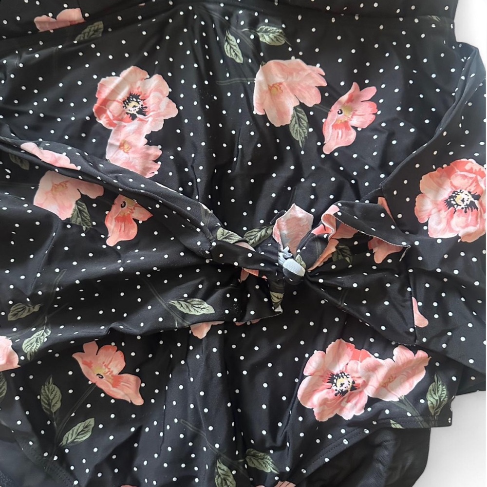 Torrid Black and Pink Floral One Piece - Picture 3 of 5